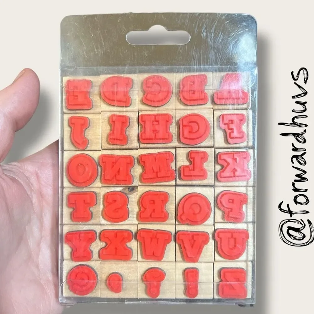 Crafter’s Closet Alphabet Stamp Set – 3/4” Wood Blocks – 30 Pieces